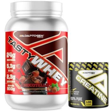 Imagem de Tasty Whey 3W Sabor Chocotella 900g + Creatina 300g - Adaptogen Science