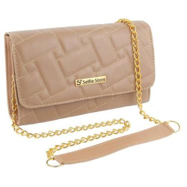 Imagem de Bolsa Feminina Clutch Carteira Alça com Corrente e Divisória - Selfie 