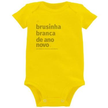 Imagem de Body Bebê Brusinha branca de ano novo - Foca na Moda, Amarelo, M