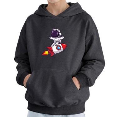 Imagem de Moletom Infantil Canguru Menino Algodão Estampa Foguete-Masculino