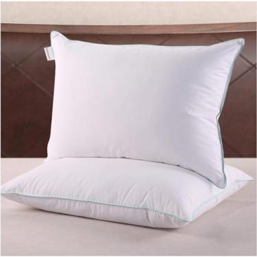 Imagem de Travesseiros Homelike Moment Down Feather para dormir – Pacote com 2 travesseiros de cama de penas, conjunto de 2 travesseiros 100% algodão, Branco, Queen