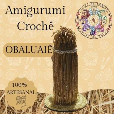Imagem de Amigurumi Obaluaiê Orixás Croche Artesanal 18cm - ARTES FLECHA DE FOGO