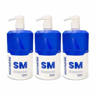 Imagem de Kit 3x Shaving Gel De Barbear Menthol SM 1000ml Alfa Look's