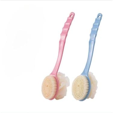 Imagem de Kit Escova De Banho Com 2 Em 1 Para Esfregar As Costas e Esfregar com Bucha Massageadora(3 Escovas Banho 2 em 1)