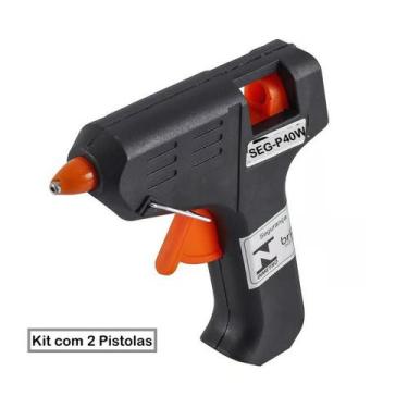 Imagem de Kit 2 Pistola Grande Cola Quente 40W Bico Grosso Bivolt - SEGMA