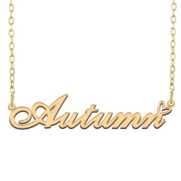 Imagem de A168A Colar de nome personalizado personalizado personalizado colar de nome banhado para mãe filha amizade feminino dia dos namorados aniversário de Natal ano novo, Metal, Sem pedras preciosas