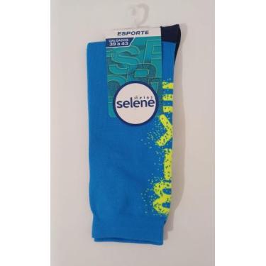 Imagem de Meia Street com Estampa Divertida Cano Longo Selene 4955, Azul, Marinh