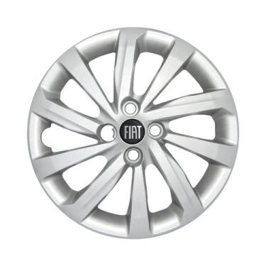 Imagem de Calota prata Aro 15 Fiat Strada modelo 2021 emblema resinado - GRID