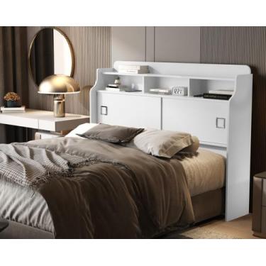 Imagem de Cabeceira Para Cama Box Casal 140 cm Com Nichos Jessica  - Polizelli M