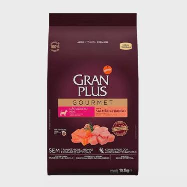 Imagem de Ração Gran Plus Gourmet Cães Adultos Raças Mini Salmão e Frango - 10,1Kg