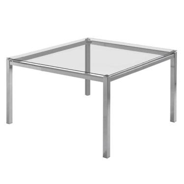Imagem de Mesa de Jantar Flex com Tampo de Vidro Quadrado Base Cromada 140cm - 55652