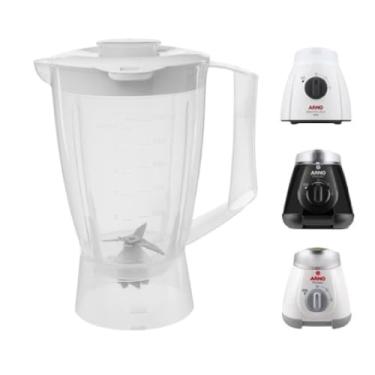 Imagem de Copo Compatível Arno Optimix Translúcido - Tampa Branca -Arno Optmix Plus, Ln 37, Ln 38, Easy Mix, Power Mix 500, LQ10, LQ11, LQ12, LQ20, LQ32