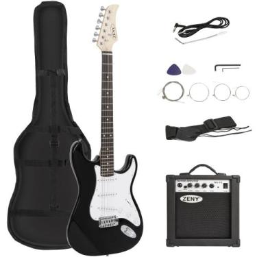 Imagem de Guitarra Elétrica ZENY Full Size 39" com Amplificador 10W, Estojo e Ac