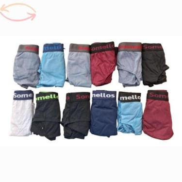 Imagem de Kit 12 Cuecas Slip Algodão Masculina Atacado Elegante - Somellos,  GG