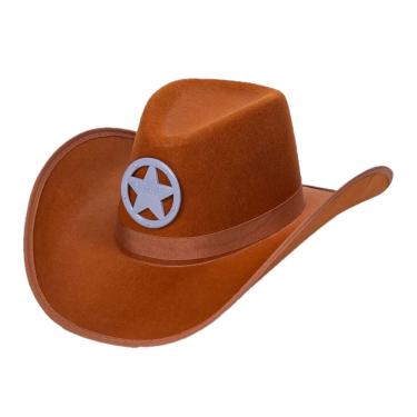 Imagem de Chapéu de cowboy Dress Up America Sheriff Brown para crianças