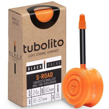 Imagem de Tubolito Câmara De Ar S-Tubo Road Tpu 700C X 18-28 Mm, Válvula Presta 42 Mm/60 Mm/80 A Menor E Mais Leve Para Bicicleta Estrada, Projetada Sistemas Freio Disco (700C 18-32 Preta 60 Mm)