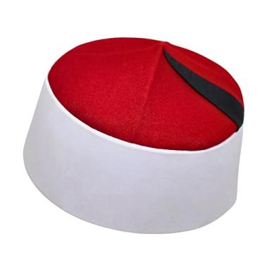 Imagem de bonballoon Boné egípcio Imam Turbante Sheikh Shaykh Azhar Alazhar Oração Islâmica Islâmica Islamismo Masculino Egito Eid Kufi Koofi Kofi Top Topi Design Tecido Cabeça Masculina Headwear Adoração