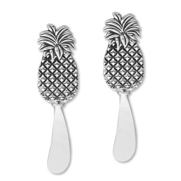 Imagem de Wine Things Espátula de queijo com abacaxi, 12,7 cm de comprimento, prata