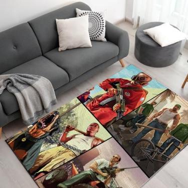 Imagem de DreamController Tapetes personalizados GTTA para sala de jogos (157,5 x 101,6 cm) | Tapetes de sala de jogos inspirados em jogos e decoração de anime para jogadores | Decoração de quarto de jogador