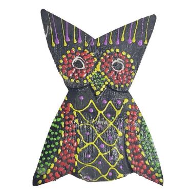 Imagem de Imã Pintura Dots De Madeira Balsa Coruja