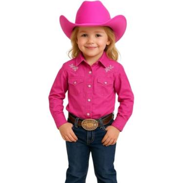 Imagem de Chapéu de Cowboy Infantil Rosa, Com Elástico Para Rodeio e Vaquejada
