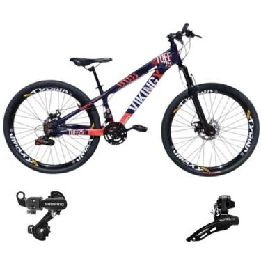 Imagem de Bicicleta Aro 26 Vikingx Aluminio Tuff 25 Mtb 24v Cambio Shimano Diant