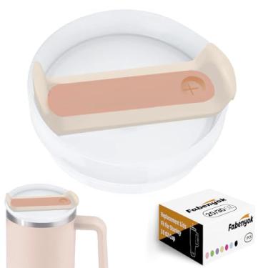Imagem de Fabenyok Tampa de copo de substituição de 590 ml, 850 g, adequada para Stanley Cup, 1 pacote de tampas de substituição transparentes, capas de copo para acessórios Stanley Cup (opaco - quartzo rosa)