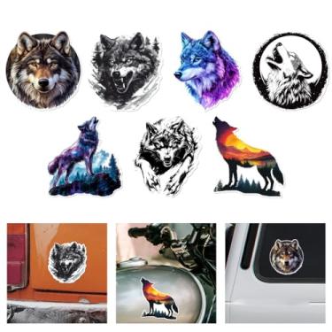 Imagem de WADORN Adesivo de vinil de lobo selvagem, adesivo autoadesivo para carro, floresta, lobo, montanha, carro, impermeável, refletivo, adesivo engraçado para capa de arranhões, janela, laptop, caminhão