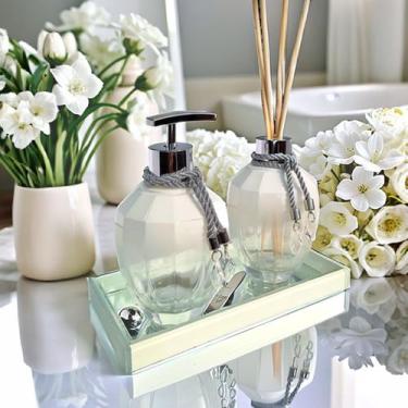 Imagem de Kit Lavabo Banheiro Completo Branco com Bandeja Luxo Decoração - Multi