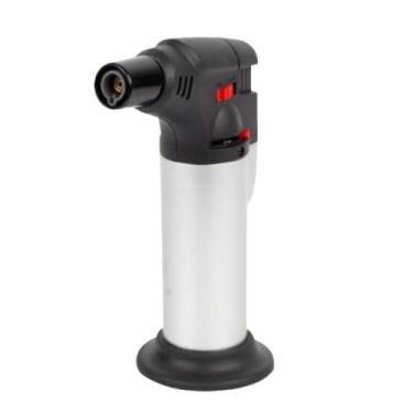 Imagem de Maçarico Culinário Profissional, Ajustável, Base Antiderrapante, Preto e Branco