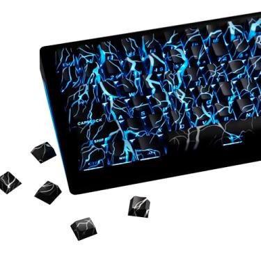 Imagem de YMDK Teclas Lightning 140 teclas iluminadas lateralmente, brilho através de PBT+PC Cherry perfil cinco lados Dye Sub, teclado personalizado para teclado mecânico MX 61/64/68/84/87/100/104/108 layout