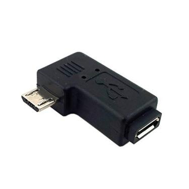 Imagem de Chenyang 2 peças/lote Micro USB 2.0 com ângulo esquerdo de 90 graus 5 pinos macho para fêmea adaptador de extensão M para F