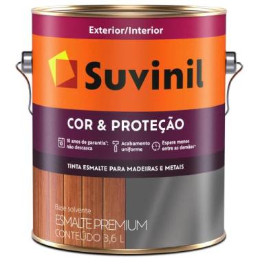 Imagem de Tinta Esmalte Sintético Cor e Proteção Brilhante para Madeira e Metal 
