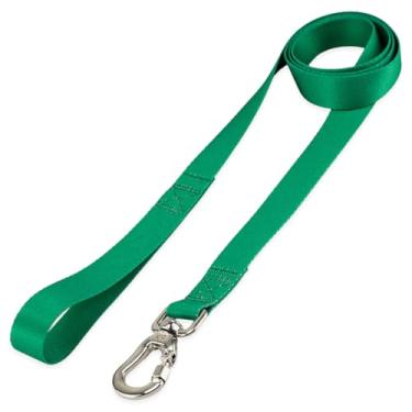 Imagem de Basic Pet Coleira Guia 2 Metros Para Cães Cachorro Adestramento Passeio Porte Grande Médio Pequeno (Verde, M)