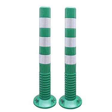 Imagem de Delineador de tráfego, poste de trânsito, cones de segurança laranja, postes portáteis com base, cones de barreira com faixas refletivas/verde + branco/1 pacote