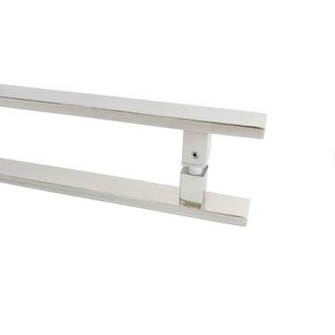 Imagem de Puxador Porta Duplo Em Aço Inox 50cm Modelo Flat Economy - DECORPLACE,