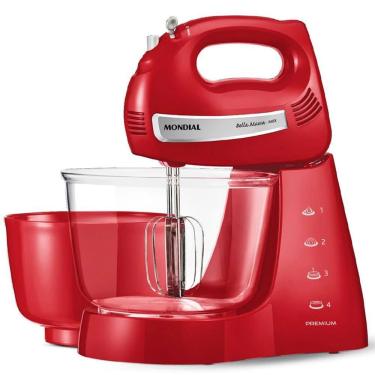 Imagem de Batedeira Premium Bella Massa B29 Np 4 Velocidades 400W Mondial Vermelho 110V