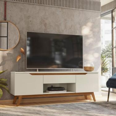 Imagem de Rack Para Tv Até 55 Polegadas 57X162Cm Retro Tóquio Olivar Off White