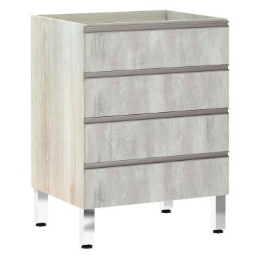 Imagem de Balcão Sem Tampo 60cm Luci Legno Crem e Concreto