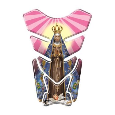 Imagem de Protetor De Tanque Adesivo Moto Honda Yamaha Suzuki Nossa Senhora Aparecida Rosa
