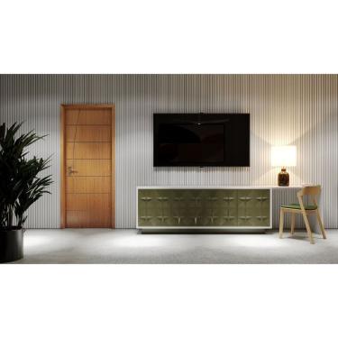 Imagem de Porta De Madeira 210x90cm Espessura 3,5cm Mso Eucaplac Frisada Tivoli Eucatex Teka Milano