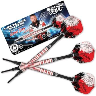Imagem de Shot! Conjunto de dardos de ponta macia Michael Smith Game Day 90% tungstênio dardos 20 g dardos profissionais para alvo eletrônico feito na Nova Zelândia