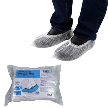 Imagem de Kit 1000 Propé Sapatilha Descartável TNT com Elástico - 10 Pacote com 100 Un