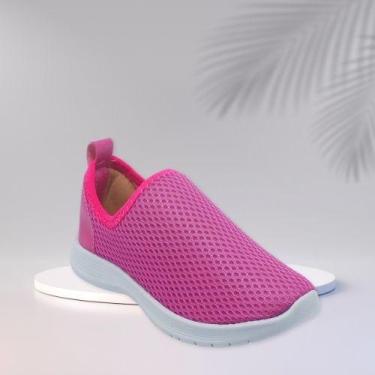 Imagem de Tênis Infantil Menina Calce Fácil Feminino Confortável Escolar Voltas 