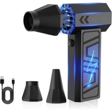 Imagem de iKristin Espanador De Ar Elétrico - 110.000 Rpm, Super Potente, Sem Fio, Mini Soprador Ajustável 3 Marchas Com Bateria Recarregável, Para Computador, Teclado, Casa, Área Externa E Carro