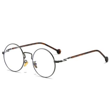 Imagem de JRLLFD Retro redondo metal masculino óculos de armação moda transparente feminino óculos(4)