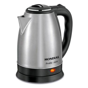 Imagem de Chaleira Elétrica Mondial Pratic Inox Ce-06 127v Inox, Prata, 110V