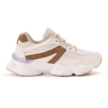 Imagem de Tênis Feminino Esportivo Leve e Confortável Branco Preto - Onyx, Havan