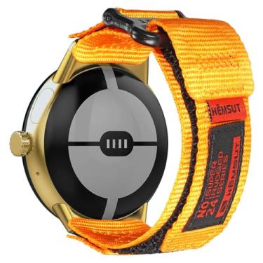 Imagem de SMITHA Compatível com relógio Google Pixel/Pixel 2/Pixel 3, pulseira de relógio de argola e laço, pulseira militar para relógio inteligente Google