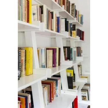 Imagem de Estante para organização de livros e, aço cor branca  - Estante Center